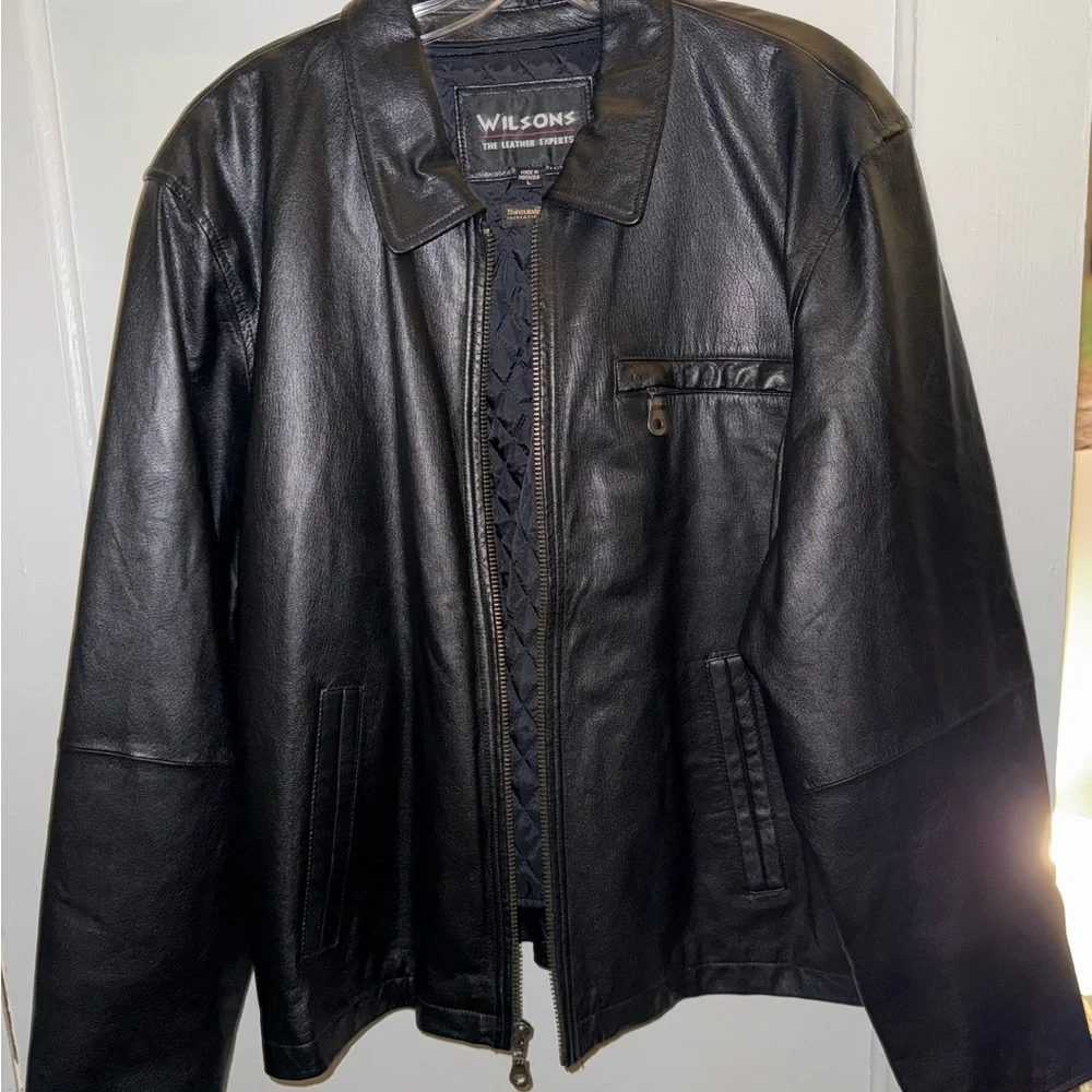 Wilson Black Leather Jacket for Men - Picture 9 of 15